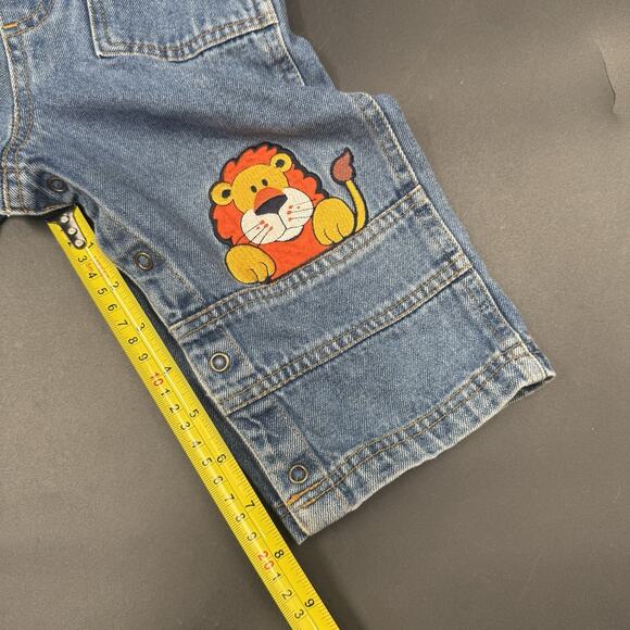 Vintage Children’s Jean Romper Overalls Lion Character Small Steps Size 18M - Picture 6 of 8